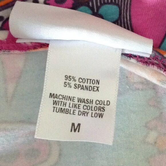 Blue Platypus Grooviest Blooms Women's Tunic Pink Aqua Size M Hippie 60's Cute - Picture 6 of 6